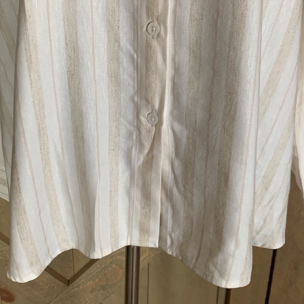 Alex Marie Pippa blouse Size Large Off white with light brown stripes - Picture 9 of 12